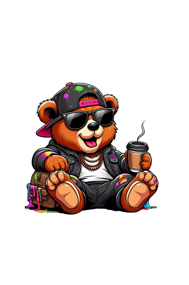 Unisex Funky Bear Oversized T-shirts